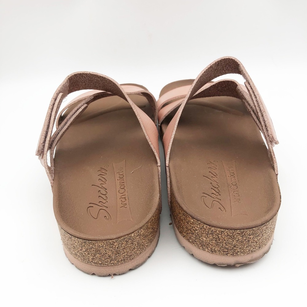 Skechers Sandals Womens 9 Arch Comfort Luxe Foam Pink Slide Flip Flop Summer - Picture 5 of 9